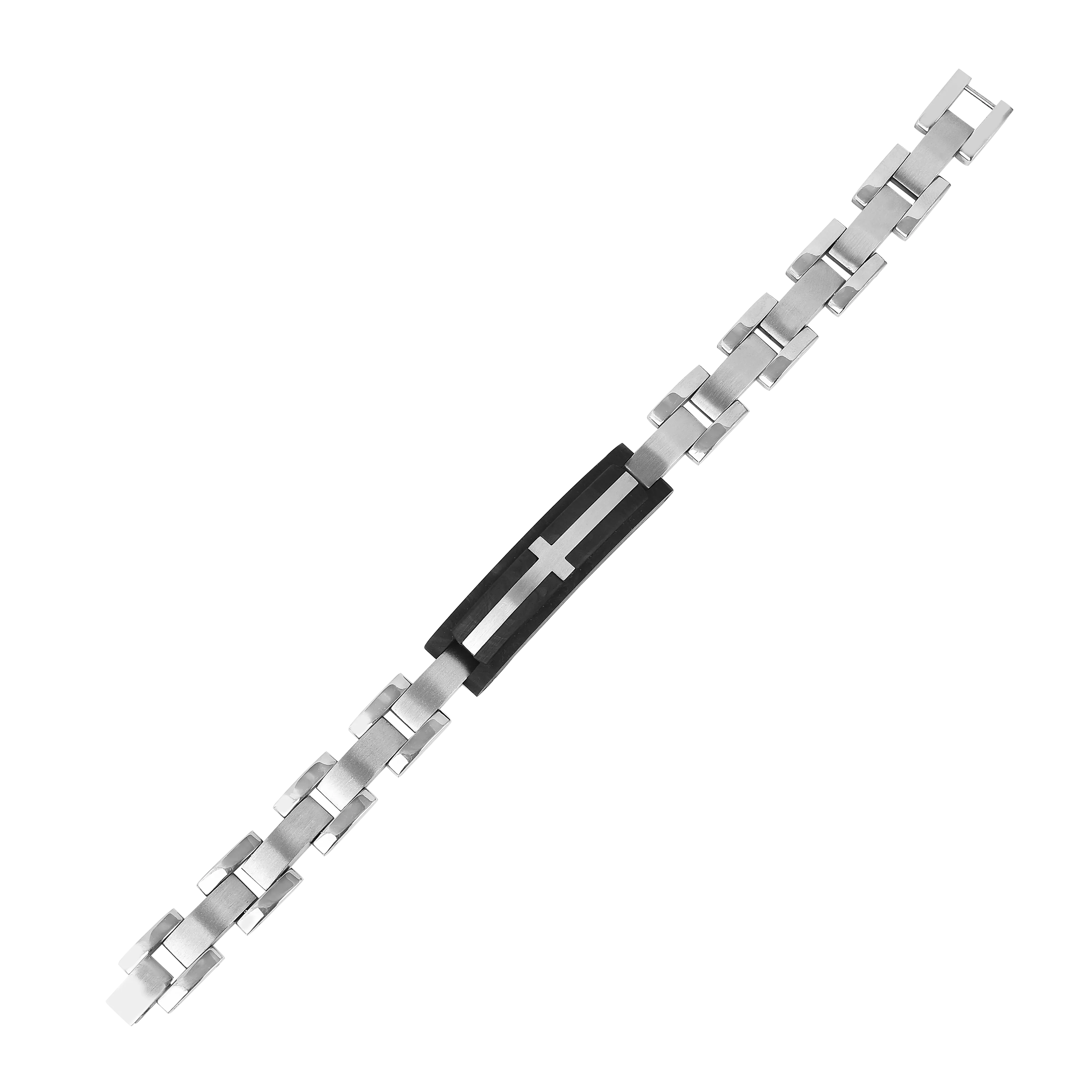 Mens Leather Cross Bracelet