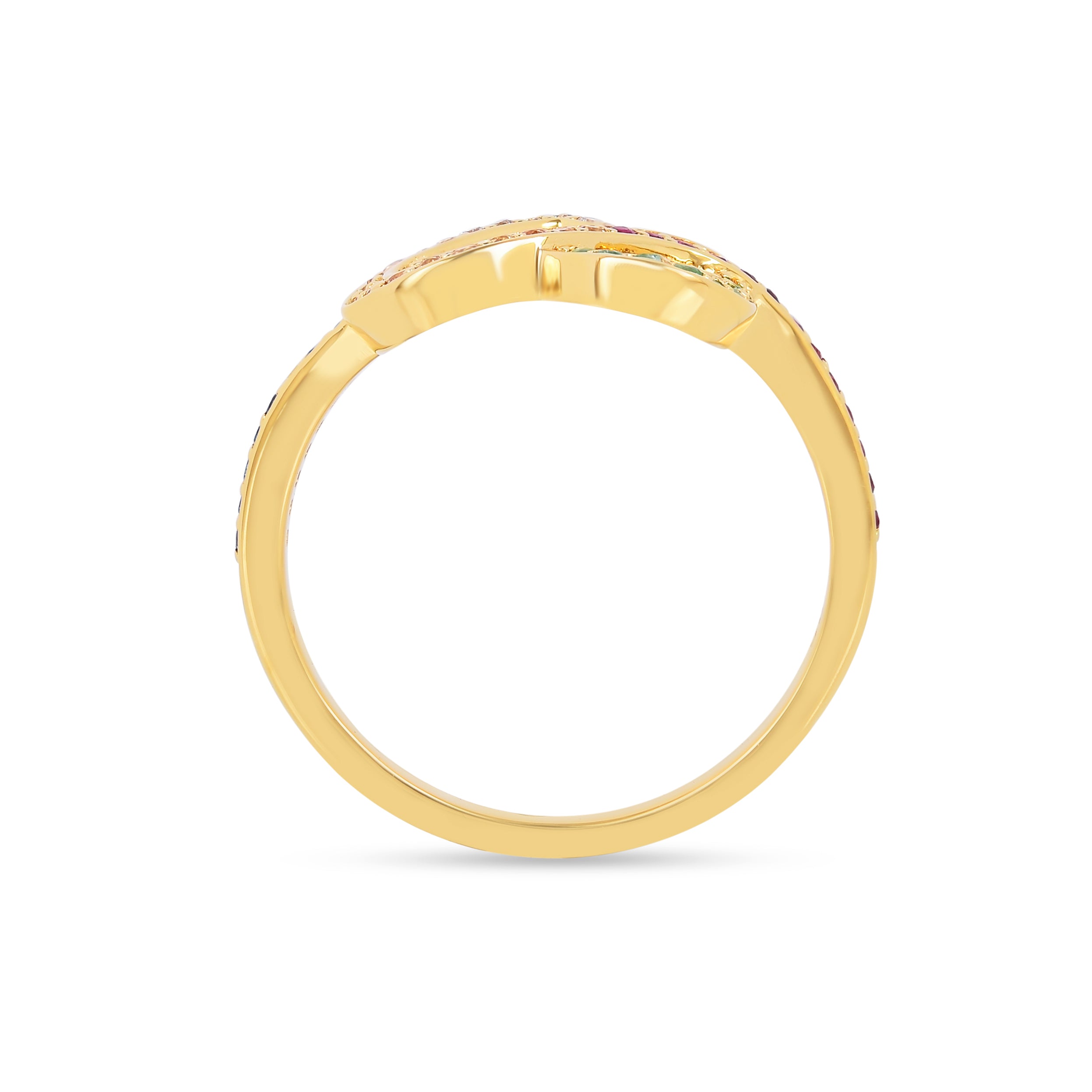 22k Gold Vermeil Diamond and Multi-Gemstone Infinity Heart Ring Fine Color Jewels