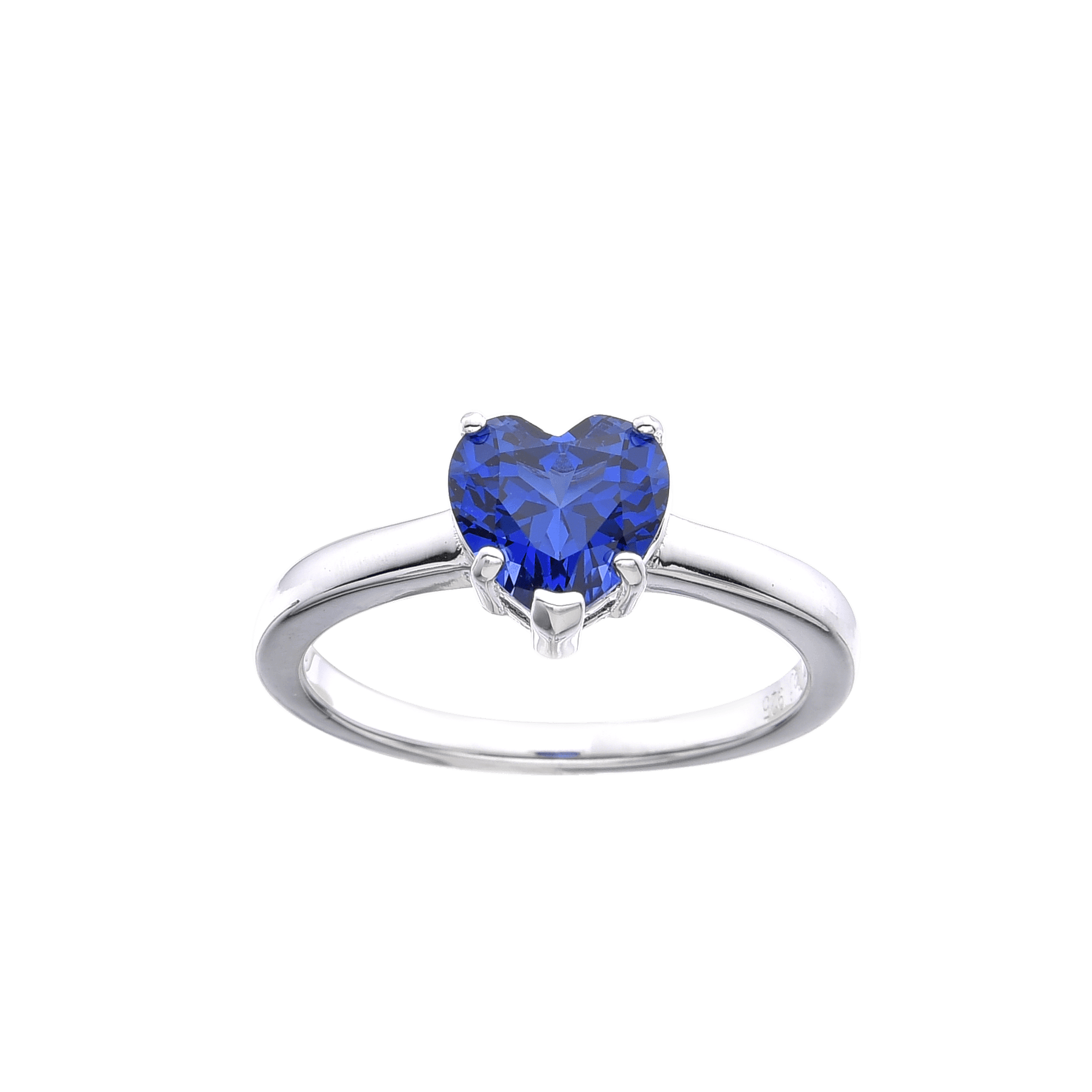 Ceylon Sapphire Heart Shaped Ring - Main Image