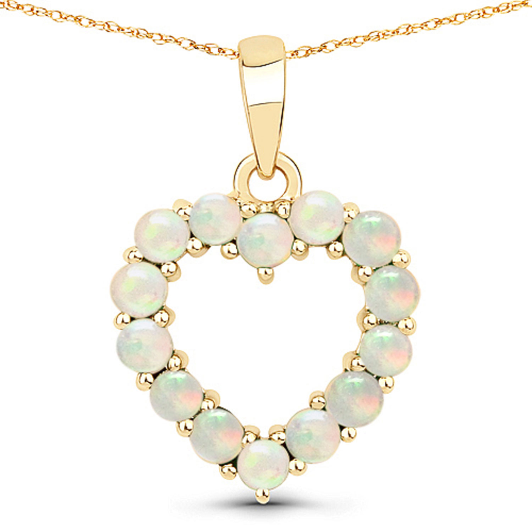 Collar con corazón de rubí en oro amarillo de 10 quilates