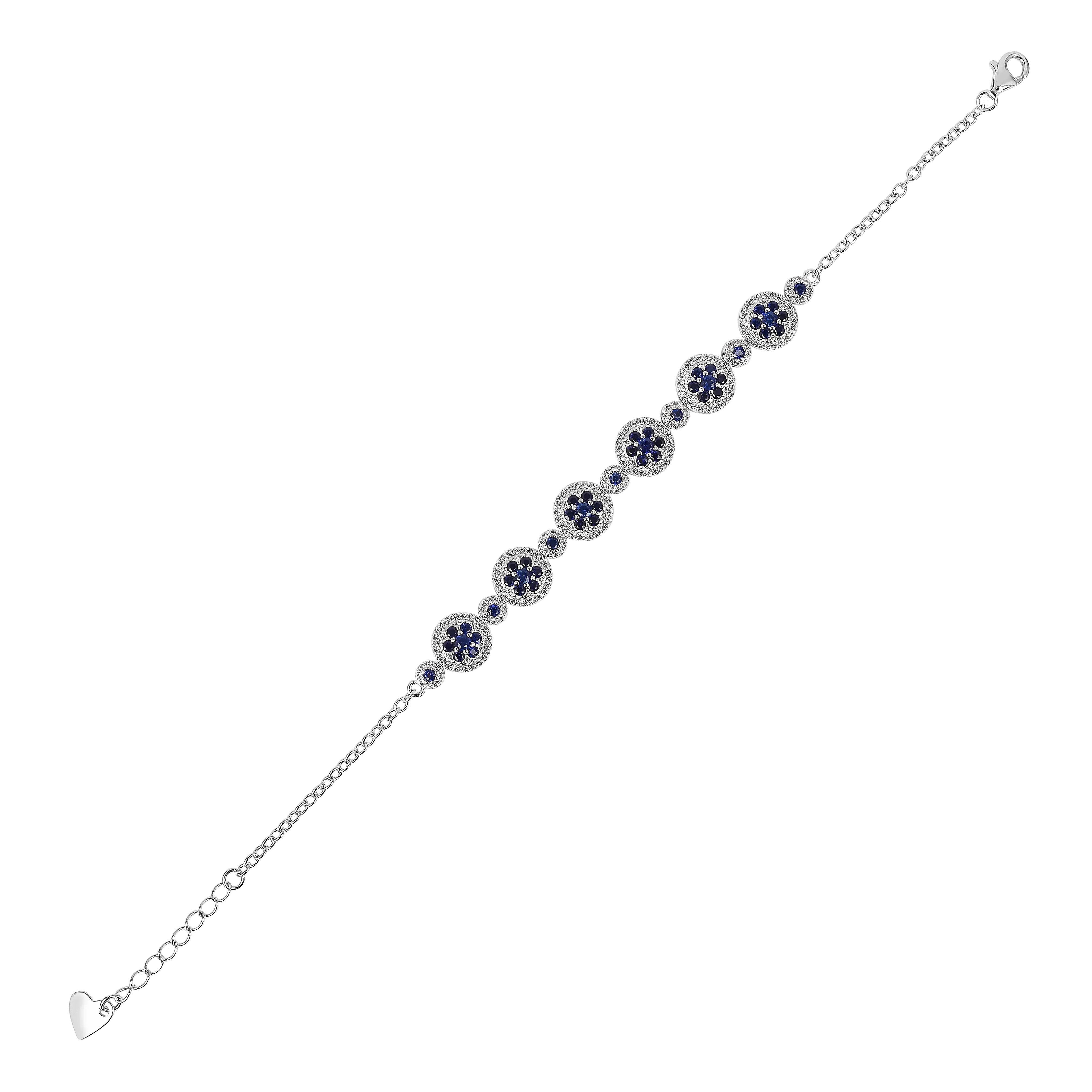 Lab Grown Blue Sapphire Halo Tennis Bracelet Fine Color Jewels Wedding Bridal Bracelet, Birthday gift for her, Blue Sapphire Bracelet, Bridesmaid Gift 925 Sterling Silver, Bridesmaid Gift for Her, Created sapphire bracelet. , everyday gift for her, gift for her, gift for hergift for women, Jewelry Gift for her, ring gift for her., Sapphire Halo Bracelet, September Birthstone Bracelet, Wedding Gift For Her