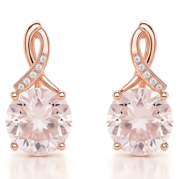 Natural Rose Quartz Silver Leverback Earrings