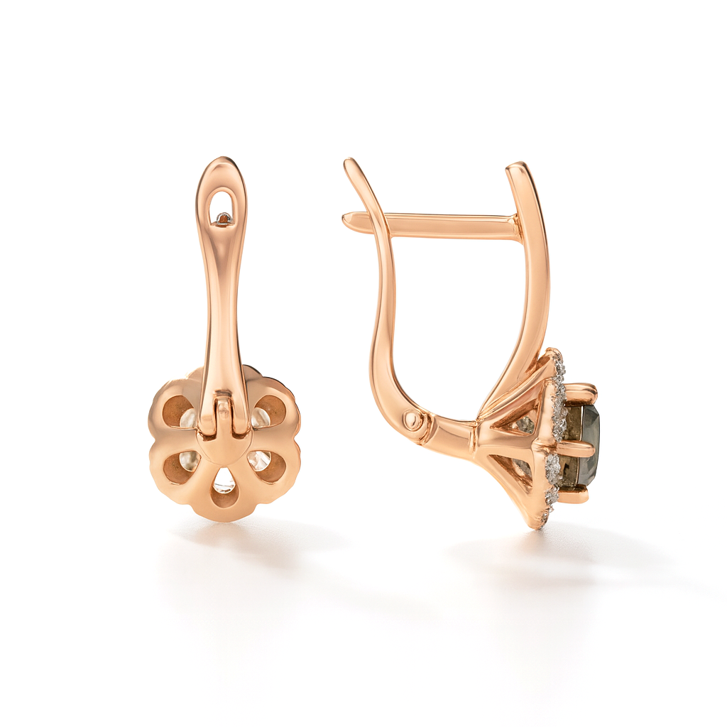 Natural Smoky Quartz Silver Drop Earrings