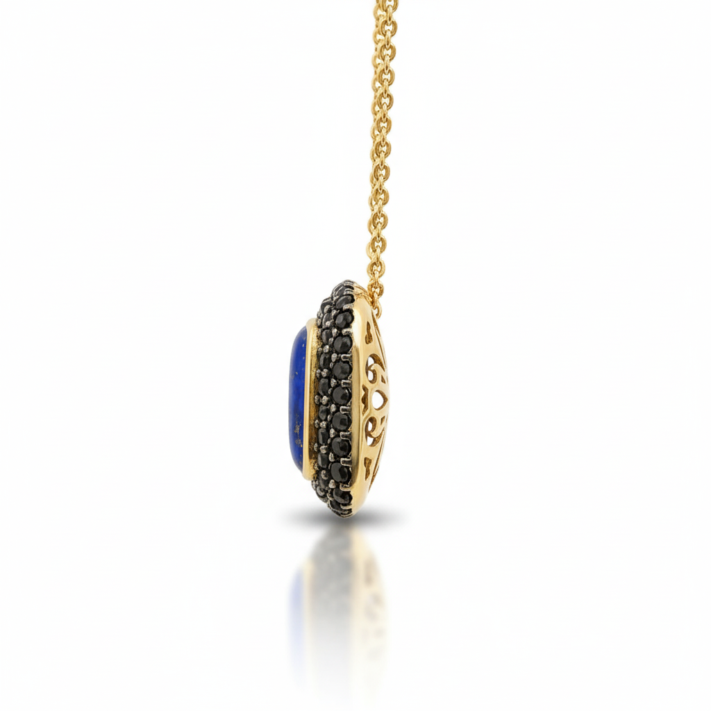 Natural Blue Lapis Lazuli Pendant Necklace