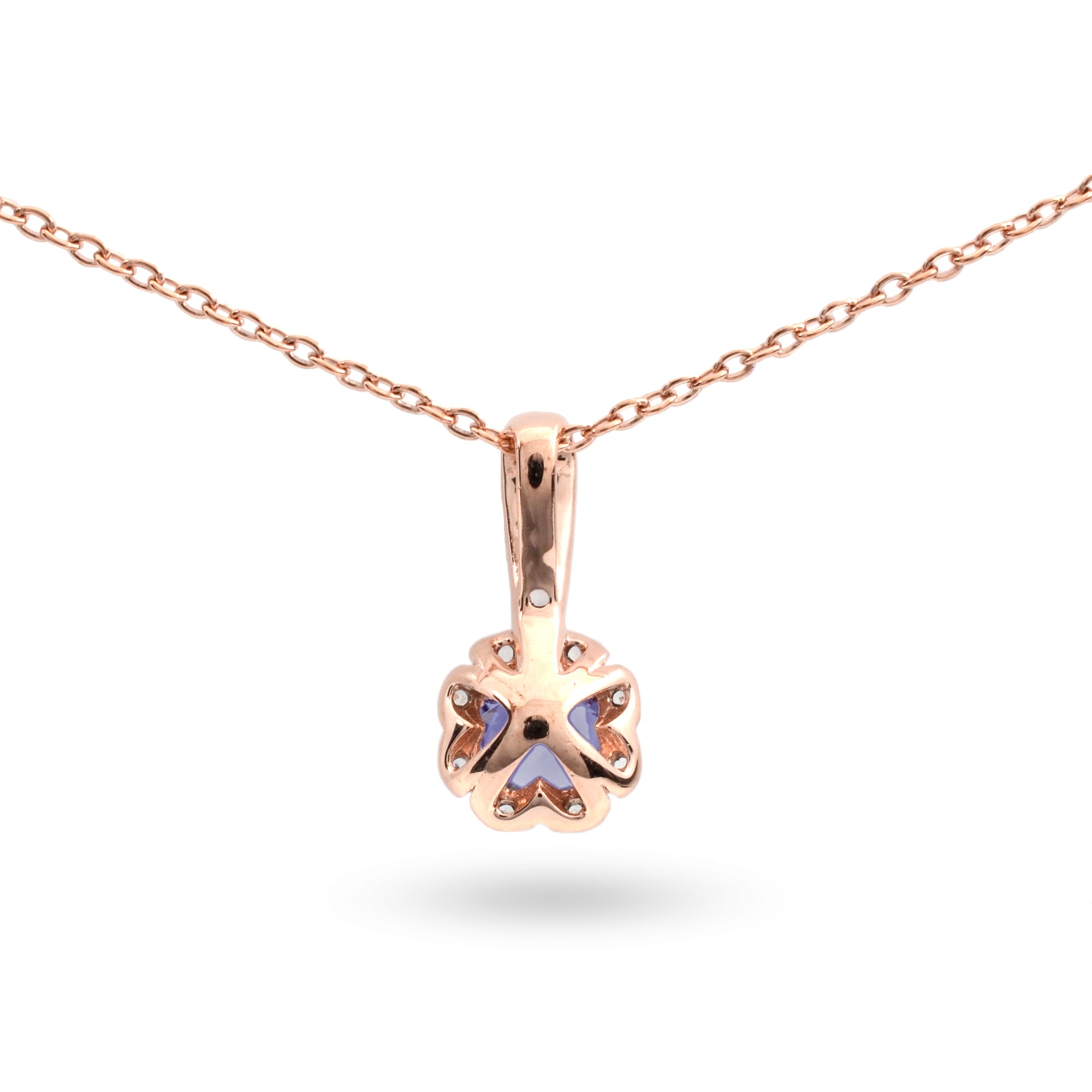 Natural Iolite & White Topaz Sterling Silver Pendant Necklace