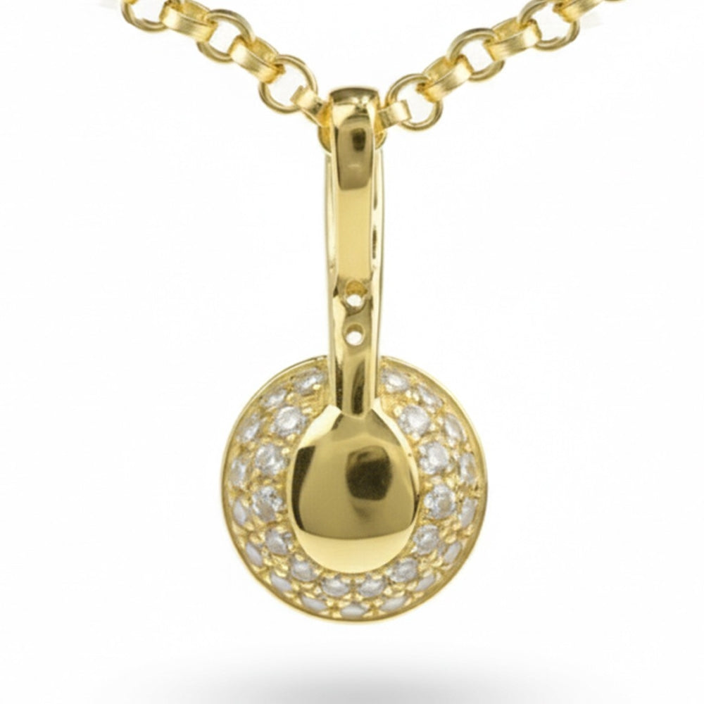 Natural Round Garnet Silver Pendant Necklace