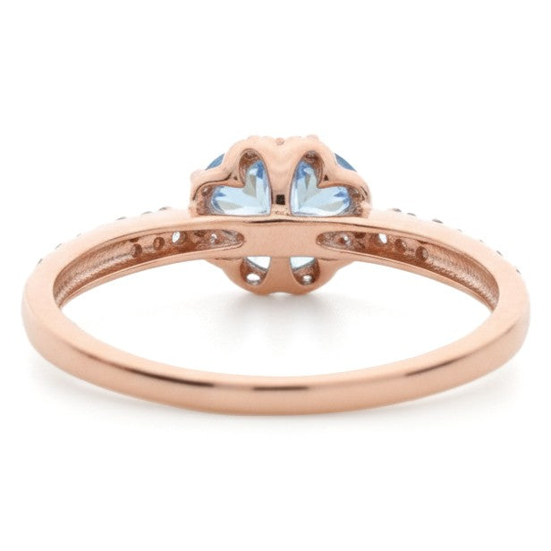 Round Natural Sky Blue Topaz Gemstone Silver Ring