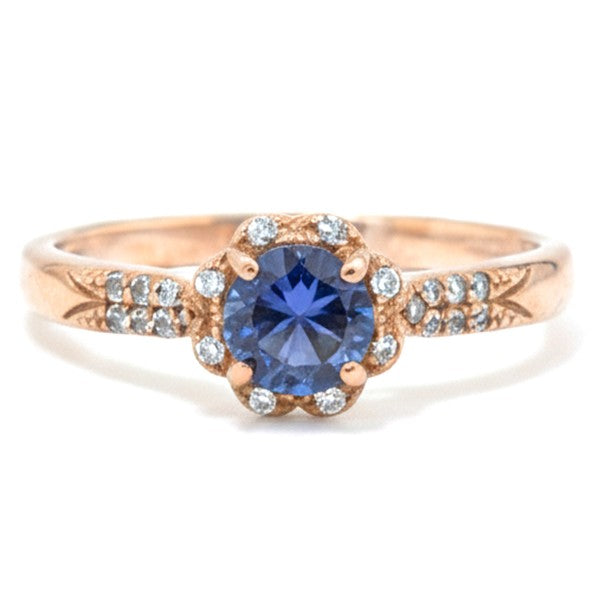 Natural Round Iolite Sterling Silver Ring