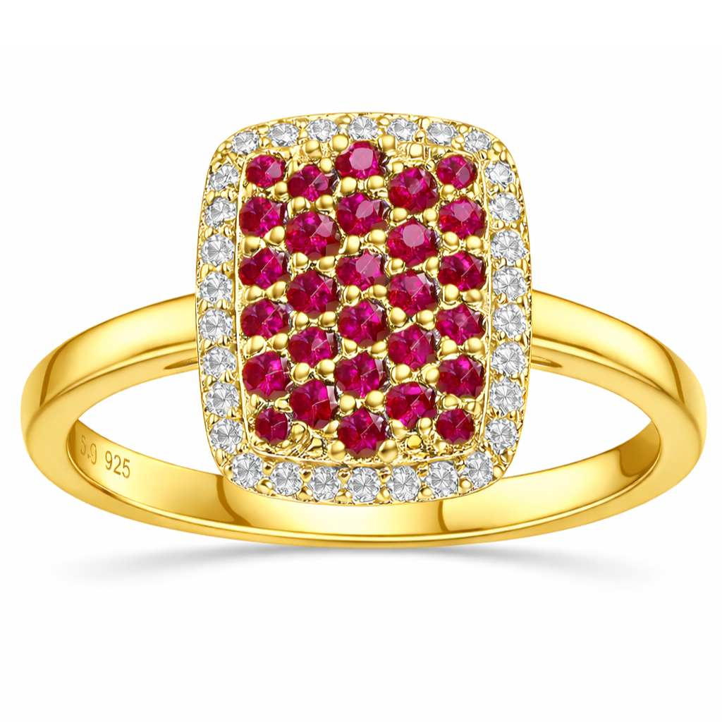 22k Gold Vermeil Ruby Statement Ring