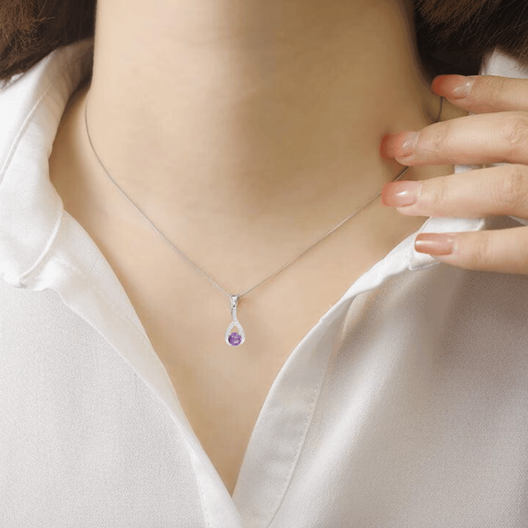 Amethyst Round Pendant Necklace Fine Color Jewels dla-dm-discount-all-143240, dla-dm-discount-all-154898, sale