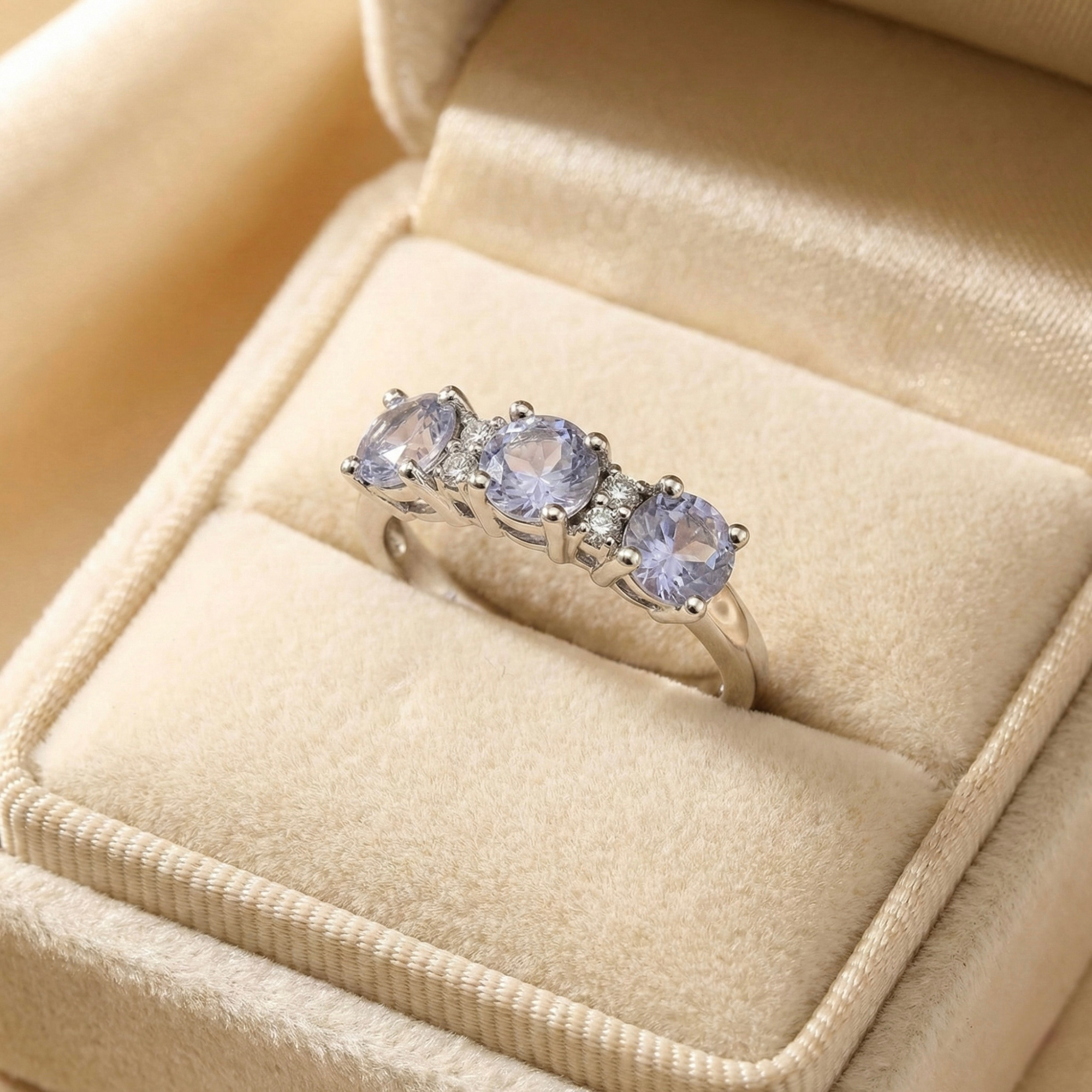 Bague à trois pierres en aigue-marine