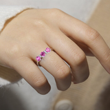 Pink Sapphire Three Stone Ring