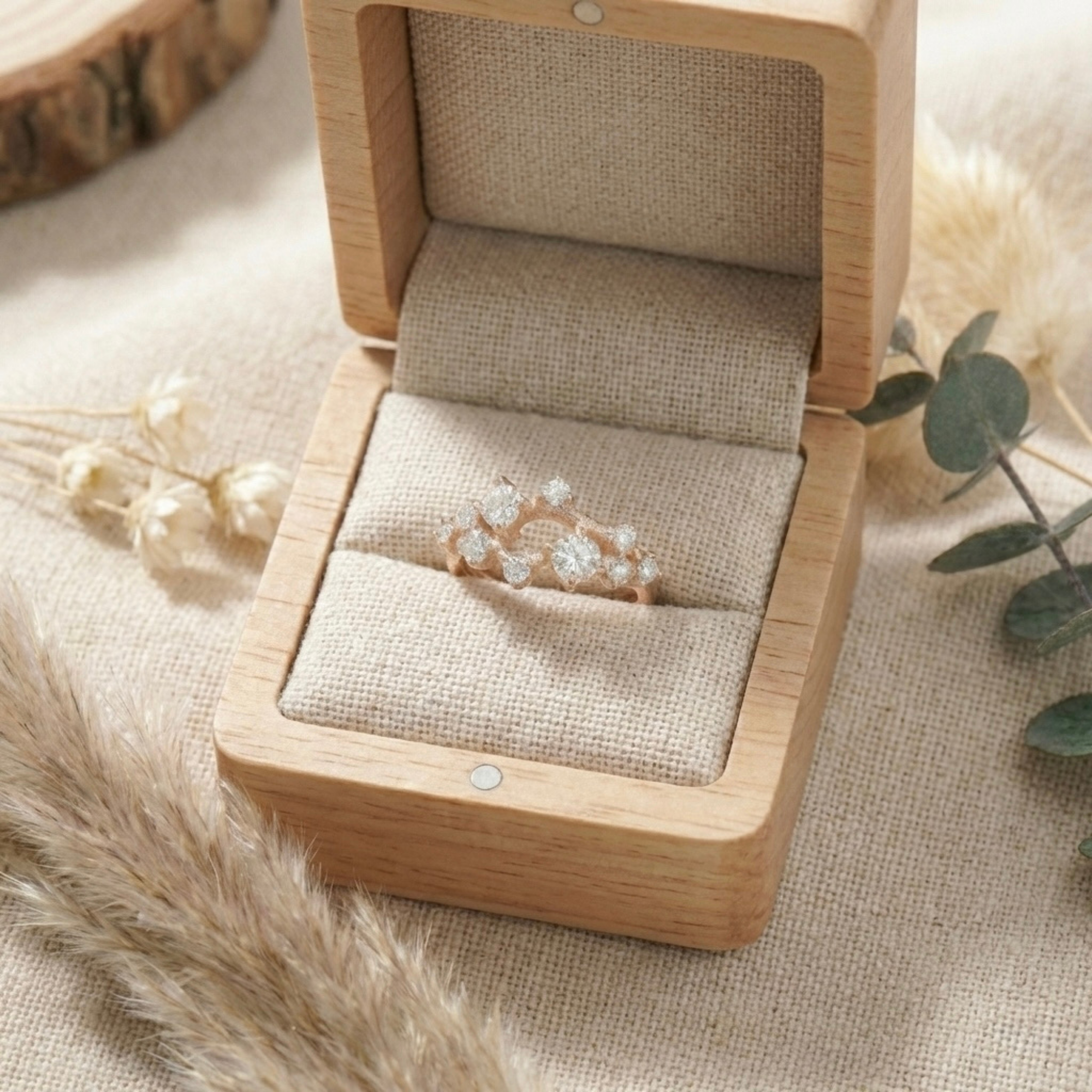 White Sapphire Cluster Ring Fine Color Jewels