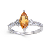 Citrine Marquise Tiara Ring, stunning orange gemstone ring, natural citrine ring, citrine marquise shape ring, trillion gems ring