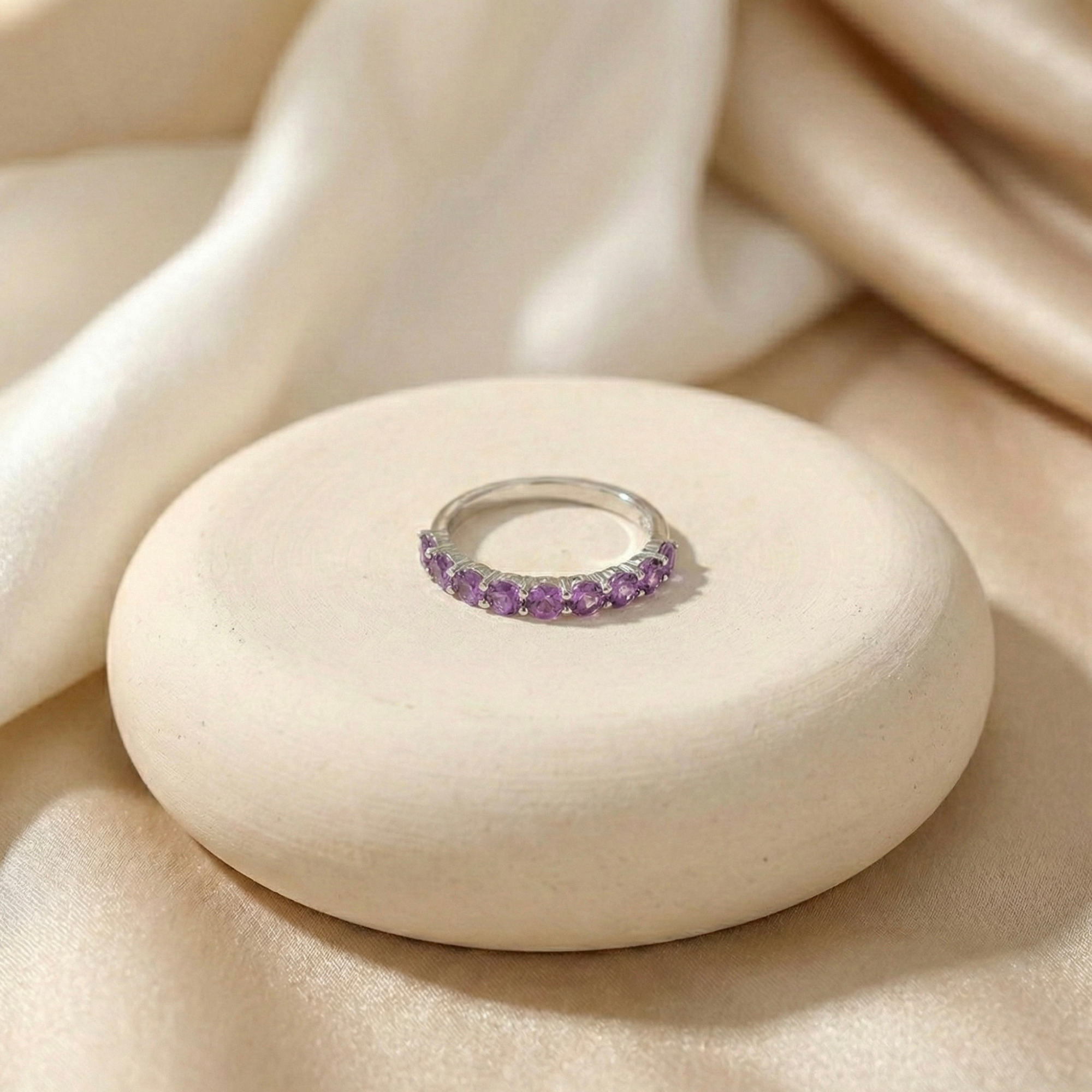 Amethyst Half Eternity Ring