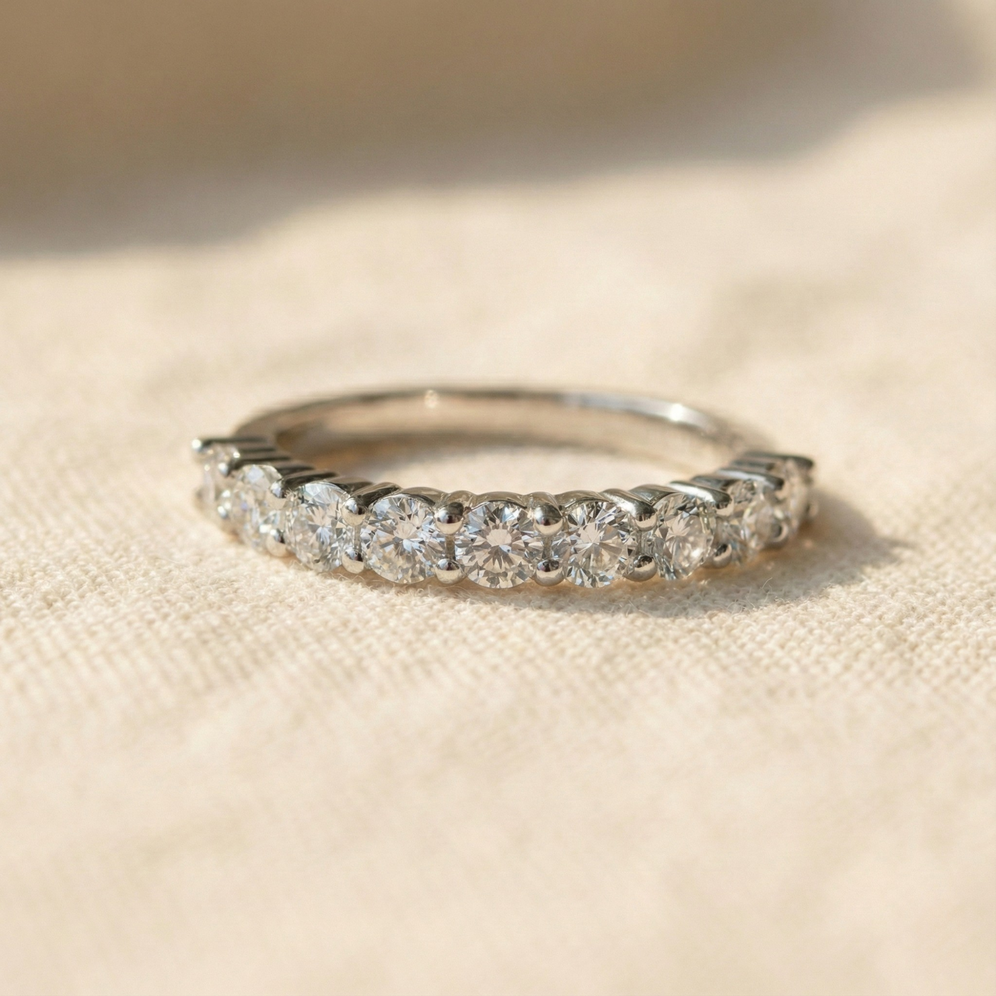 Half Eternity Band Moissanite Ring