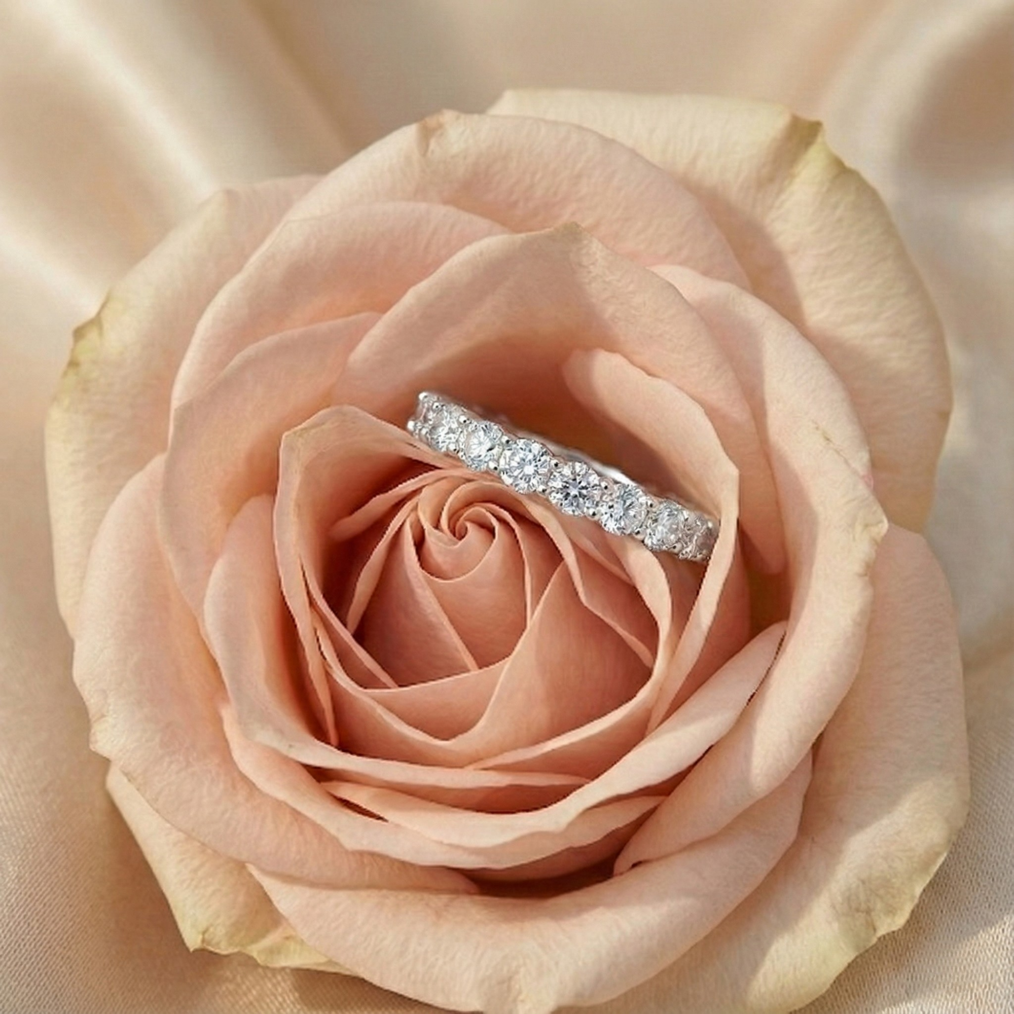 Half Eternity Band Moissanite Ring
