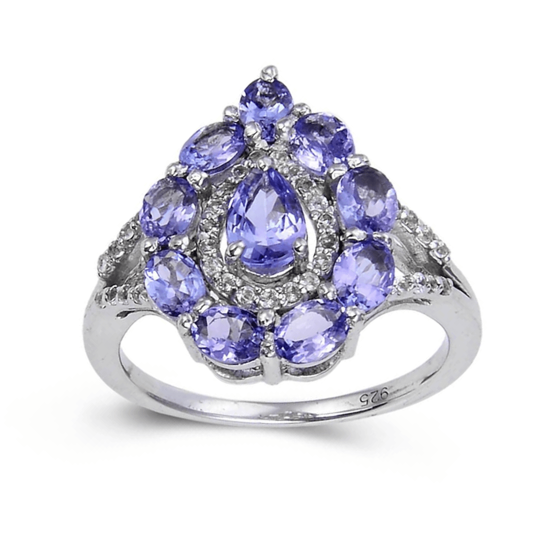Tanzanite Teardrop Cocktail Ring - Main Image