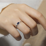 Royal blue sapphire ring, oval shape sapphire ring