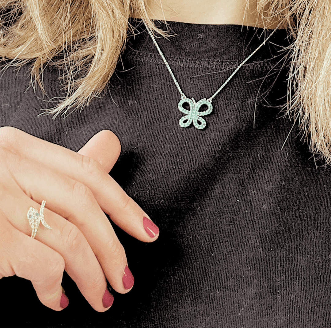 Natural Green Emerald Eye Snake Ring Gold Open Serpent Ring for Women - FineColorJewels