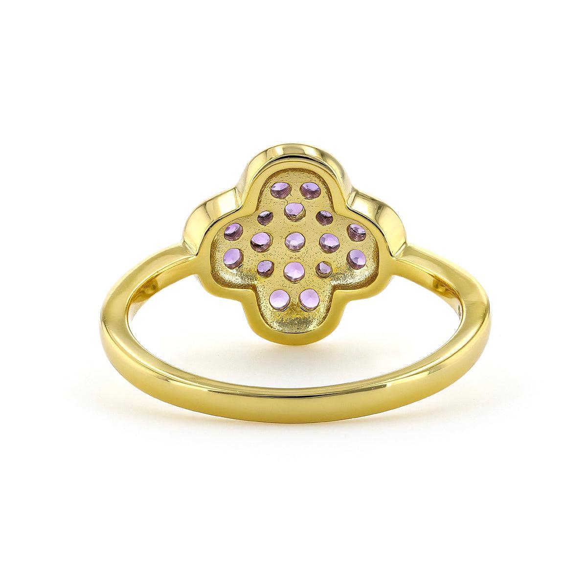 good luck ring Gift for graduation valentine's day gift mother's day gift christmas gift thanksgiving gift gift for women Amethyst Ring Purple Lucky RIng clover charm ring clover lucky ring goodluck clover ring - FineColorJewels