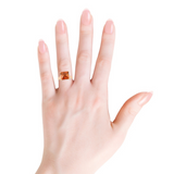 Cushion cut sapphire ring, lab created sapphire ring, orange sapphire ring