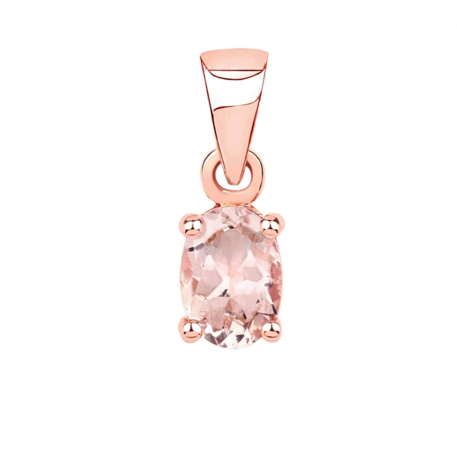 Genuine Morganite Solitaire Necklace