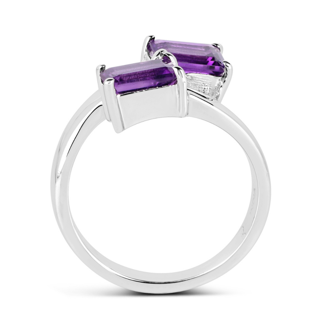 Genuine Amethyst Bypass Ring