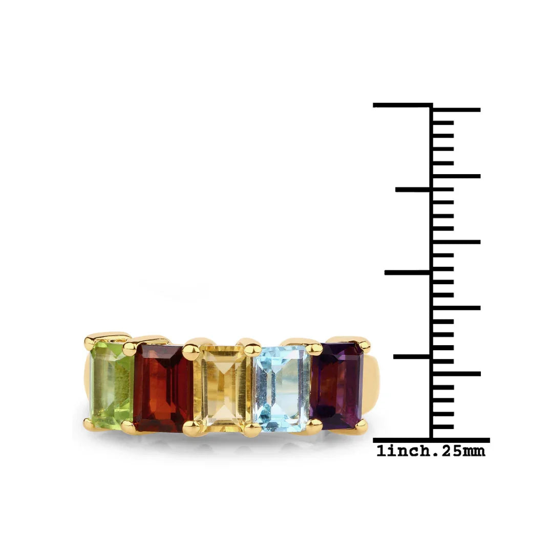 Silver Multi Gemstone Eternity Ring