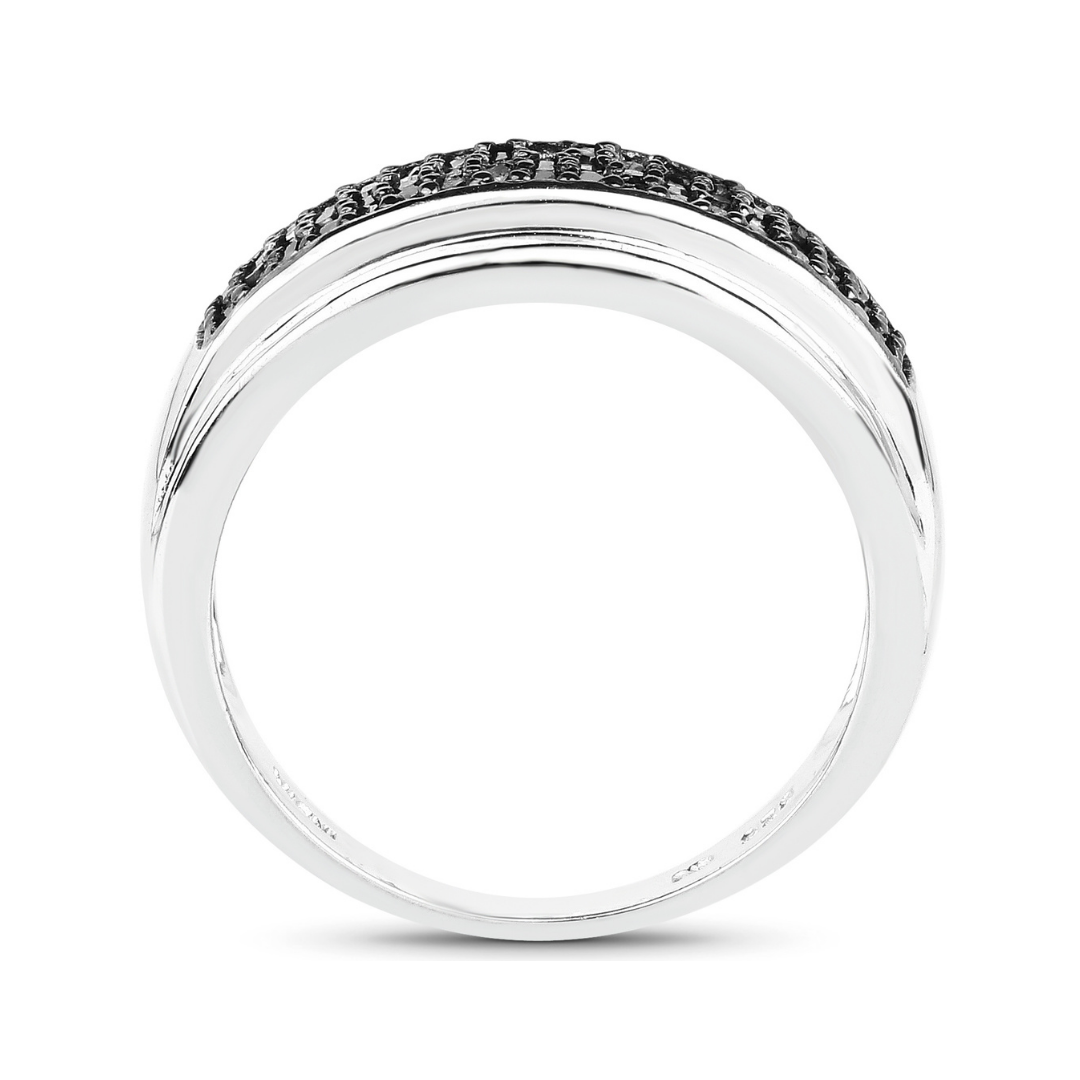 Real Black Diamond Cluster Ring