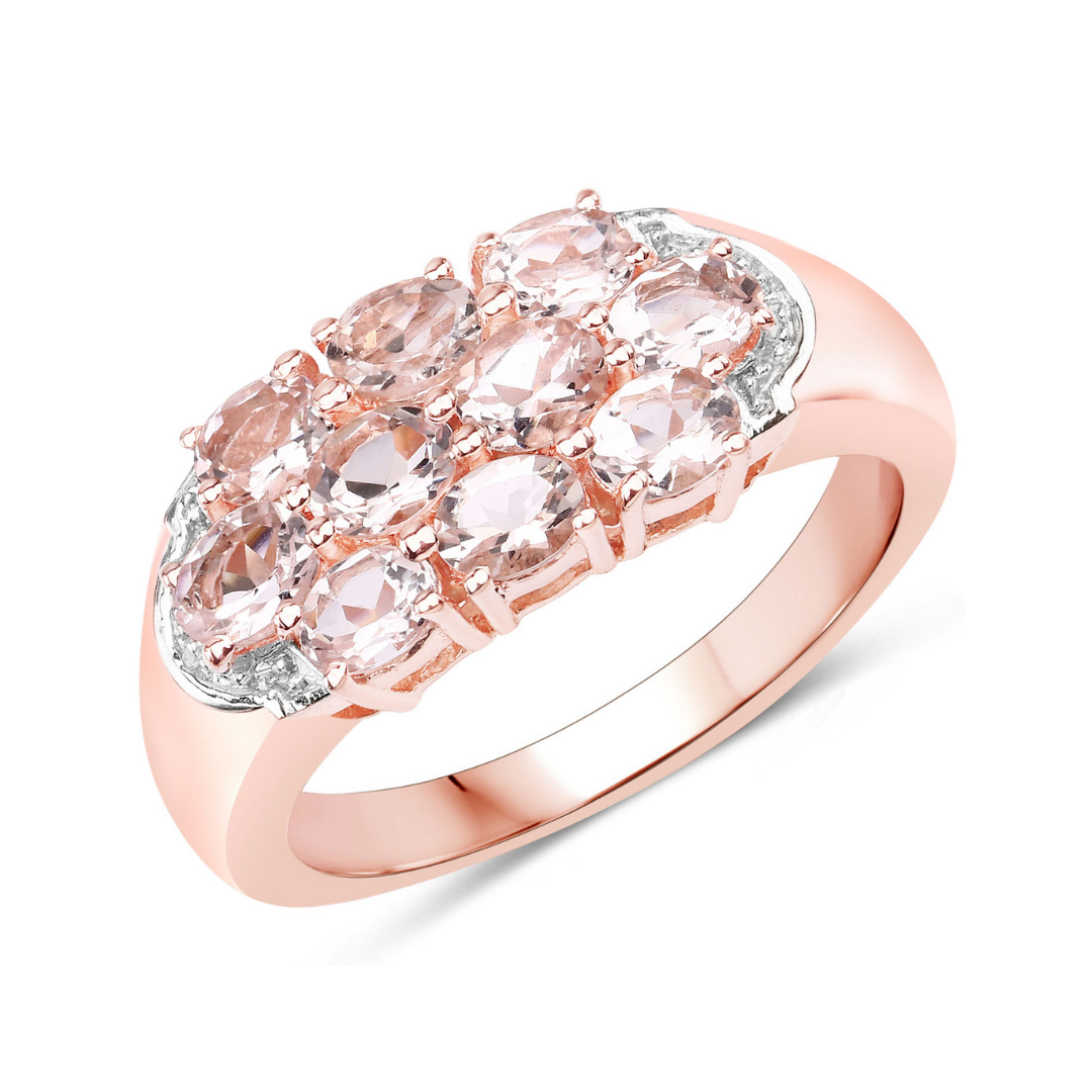 Morganite Cluster Rose Gold Ring