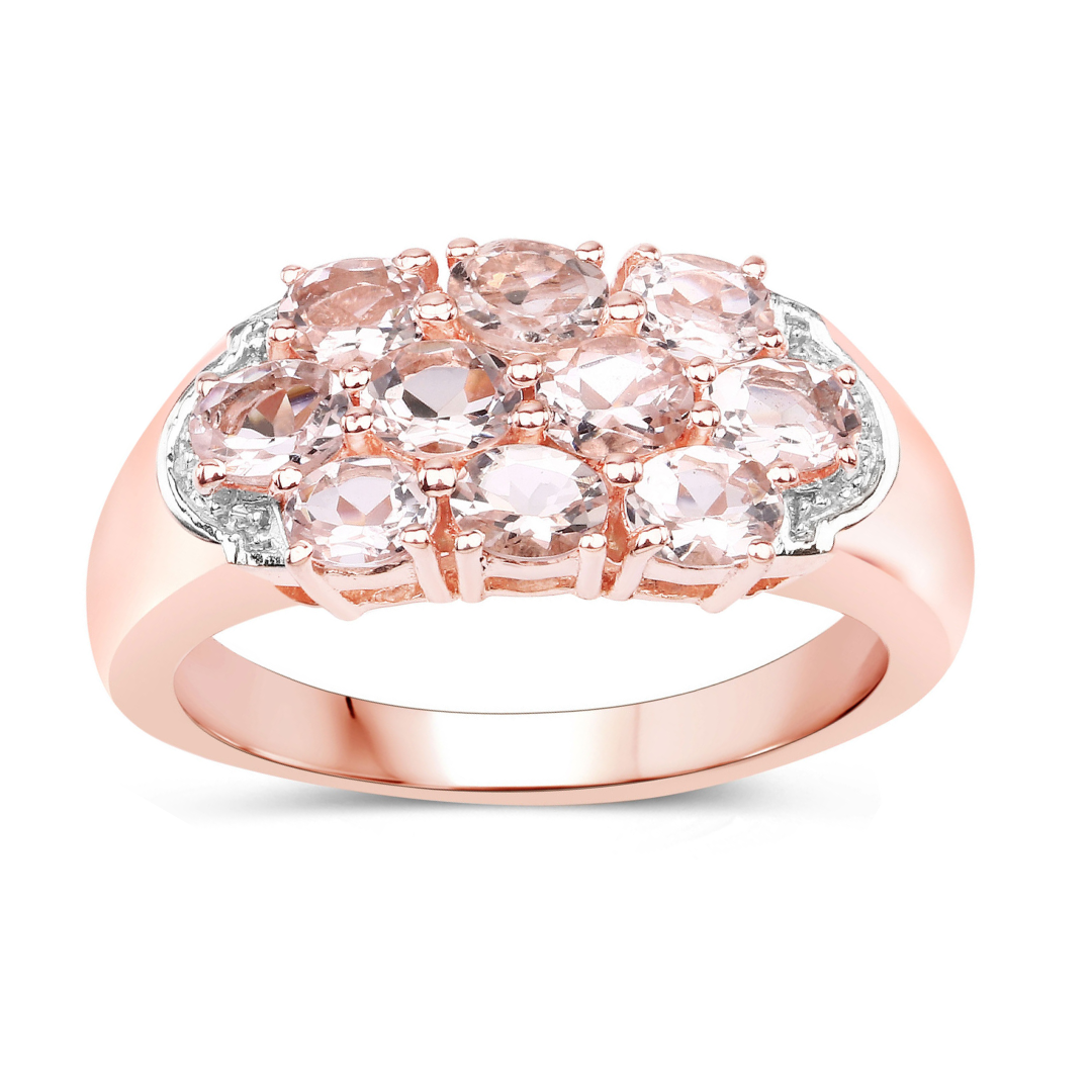 Morganite Cluster Rose Gold Ring