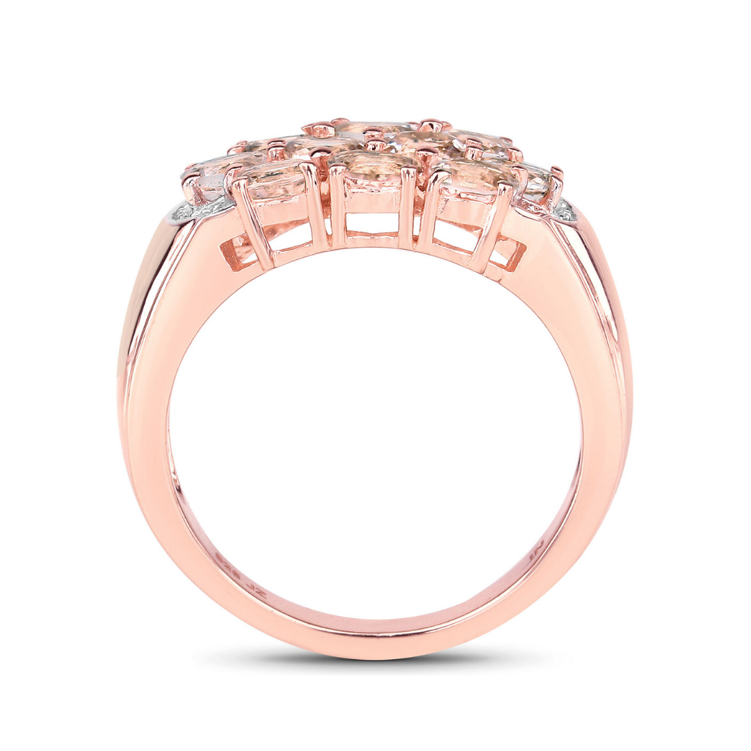 Morganite Cluster Rose Gold Ring