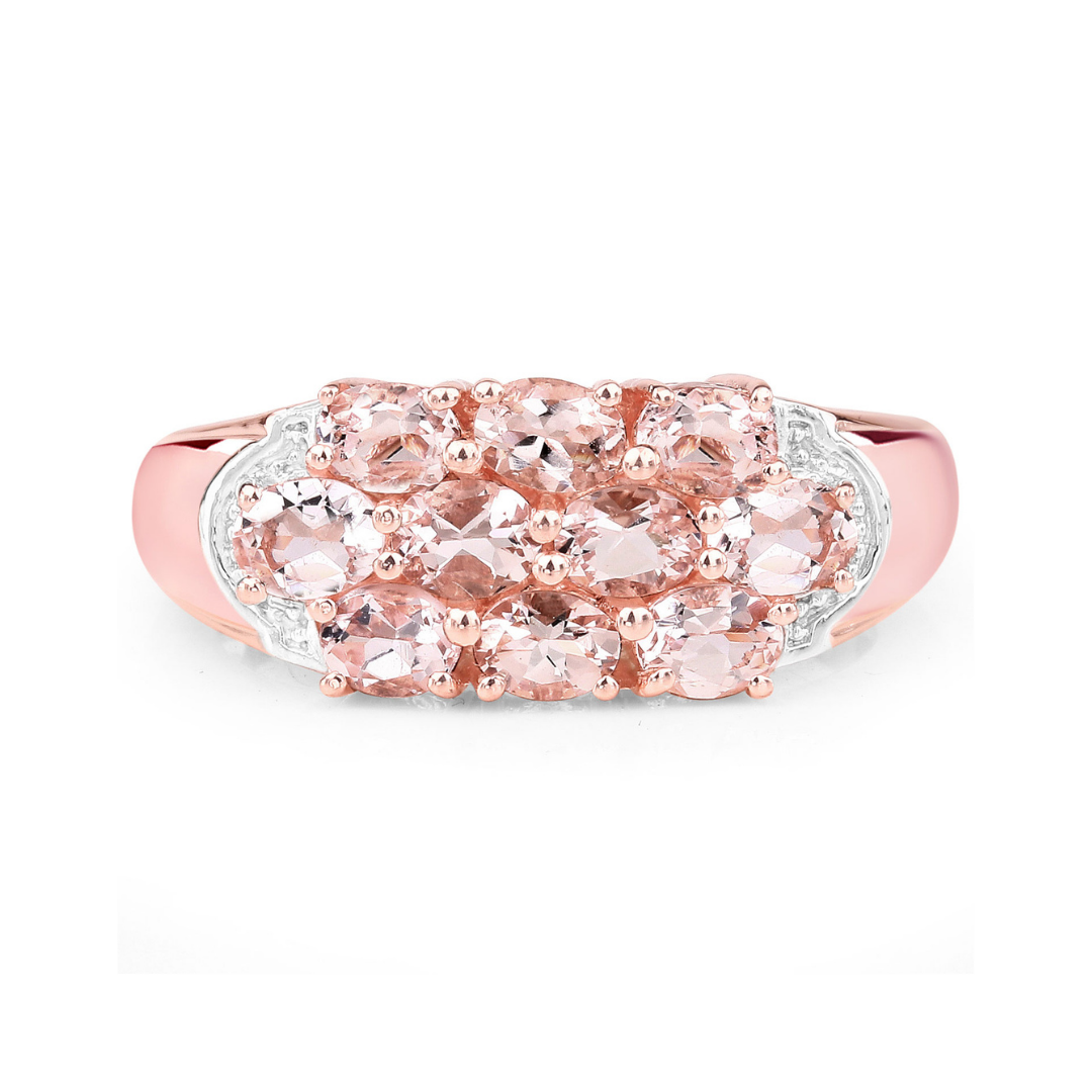 Morganite Cluster Rose Gold Ring