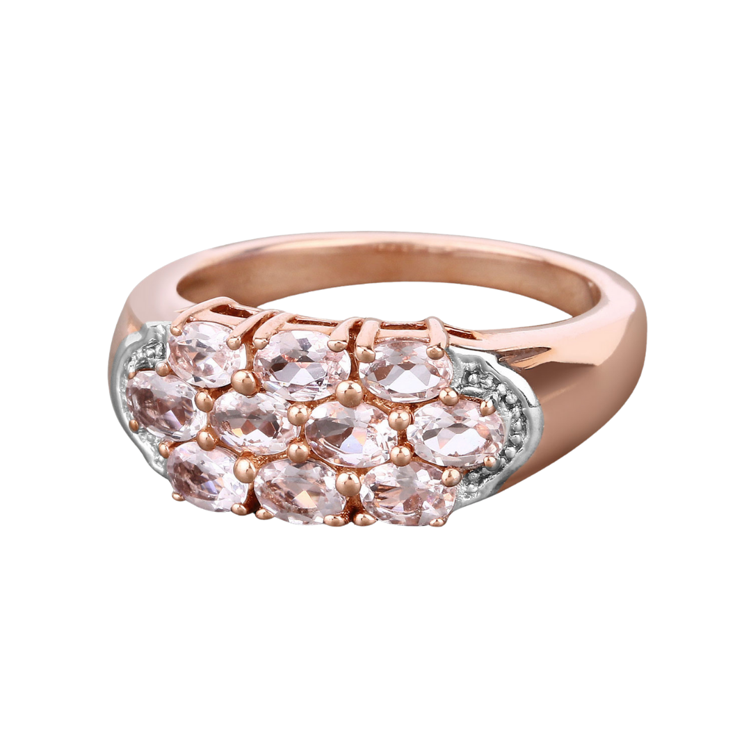 Morganite Cluster Rose Gold Ring
