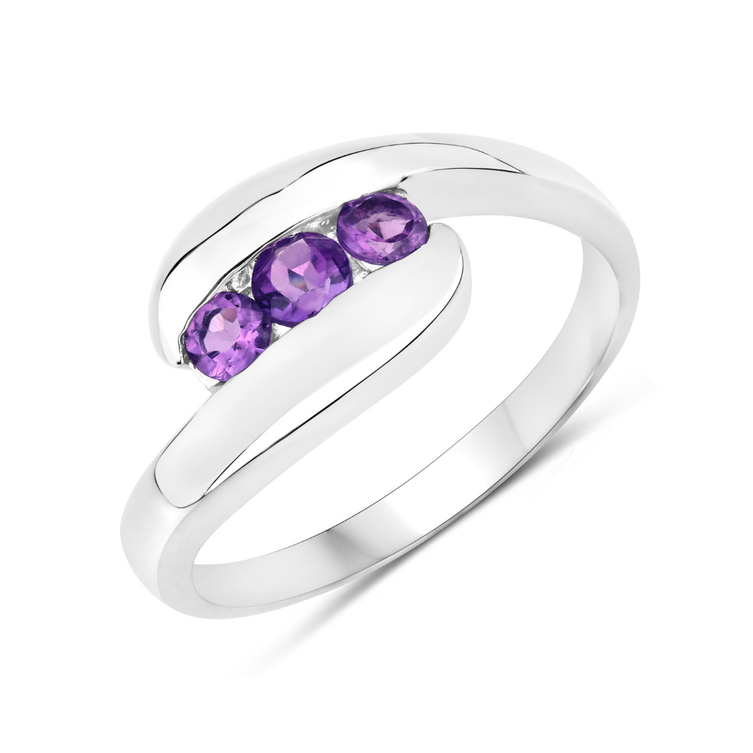 Natural Amethyst Bypass Ring
