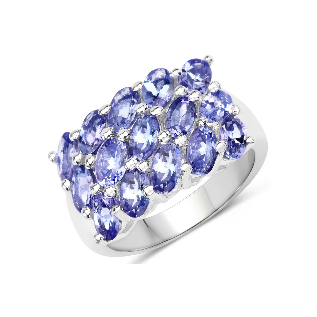 Genuine Tanzanite Cluster Ring