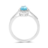 October gemstone birthstone, blue tourmaline ring, genuine tourmaline ring