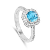 Halo paraiba ring, stunning blue paraiba ring