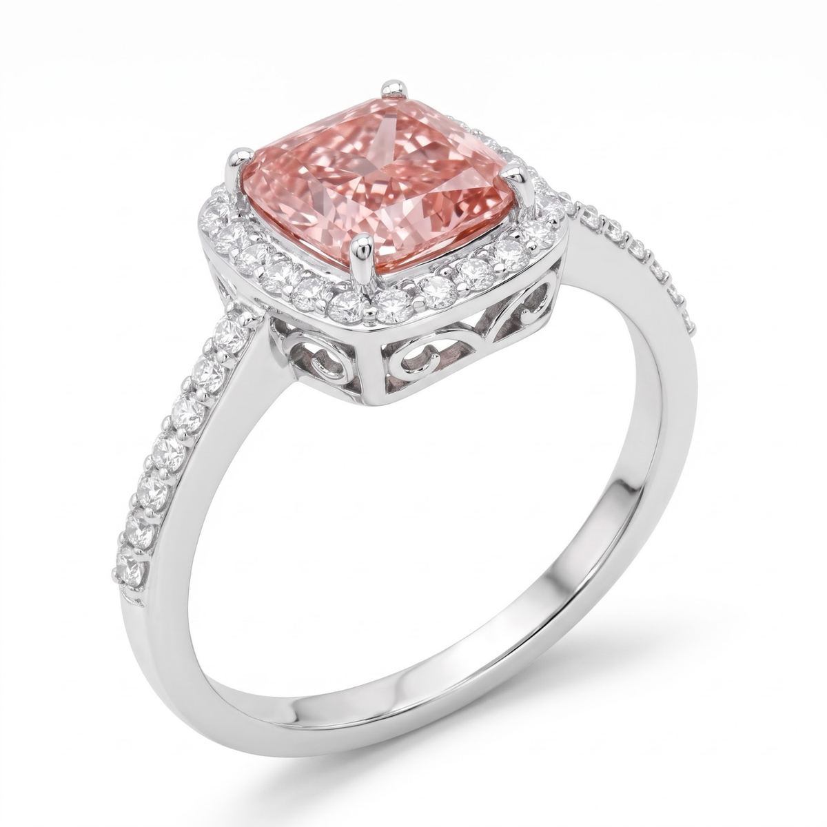 White gold ring, on hand #Jewelry material_14-k-white-gold