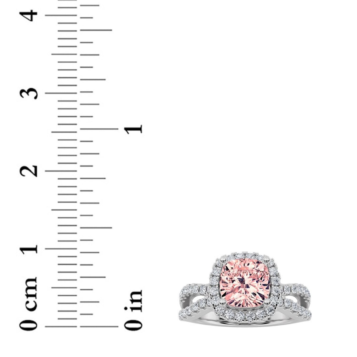 2Cttw Elongated Cushion Shaped Pink Lab Grown Diamond (F/VS) Ring in 14K Gold