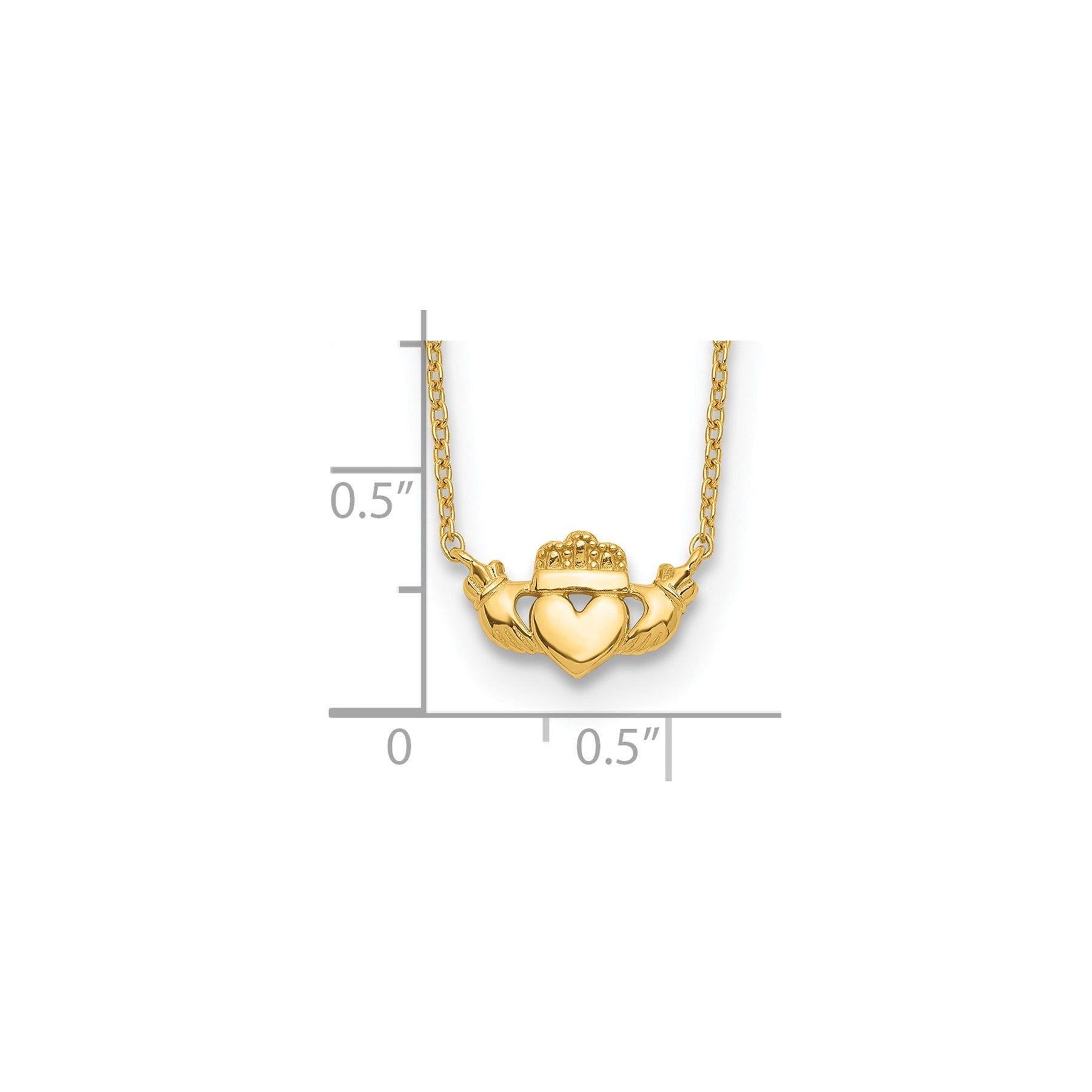 14k Gold Claddagh Necklace