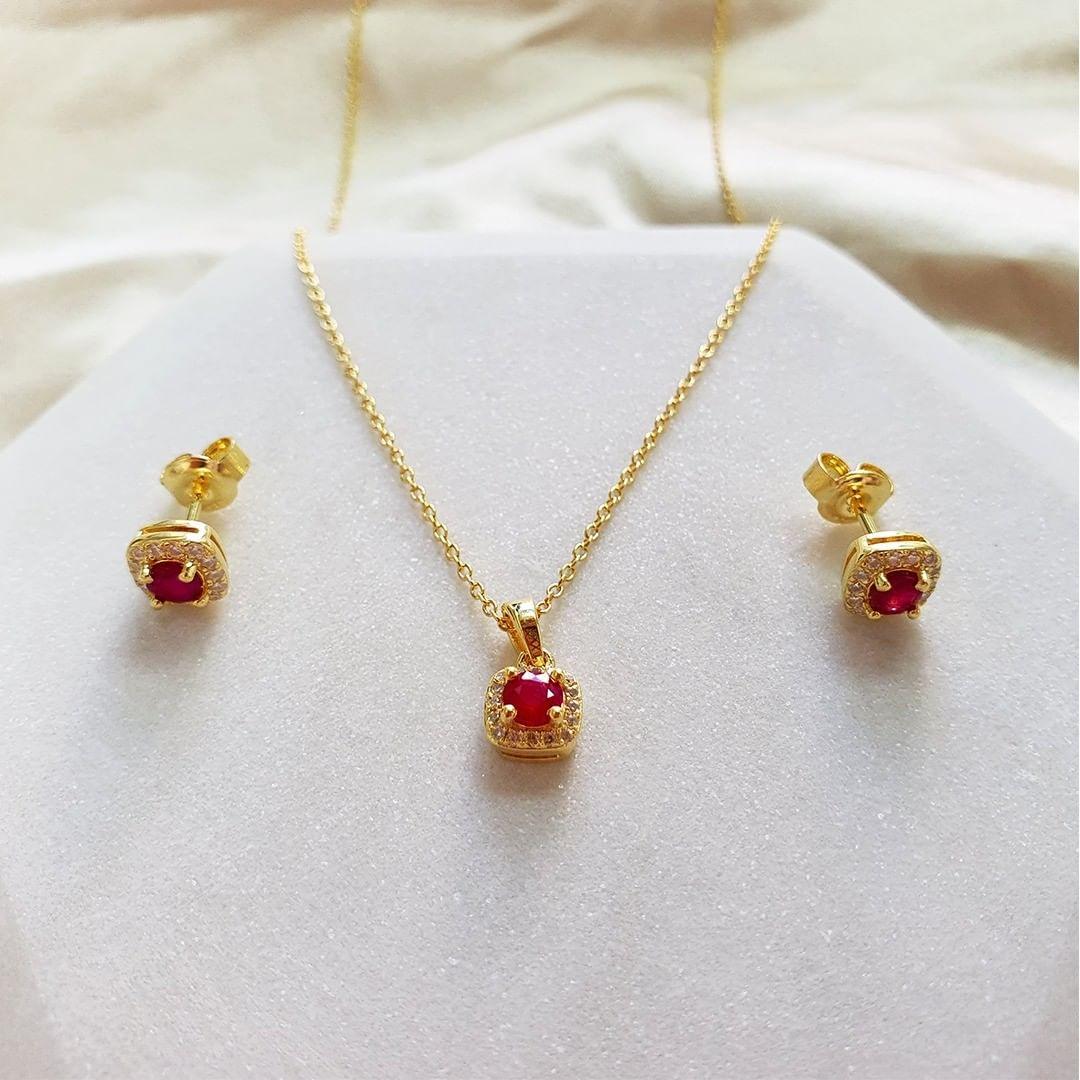 Ruby Halo Necklace Fine Color Jewels