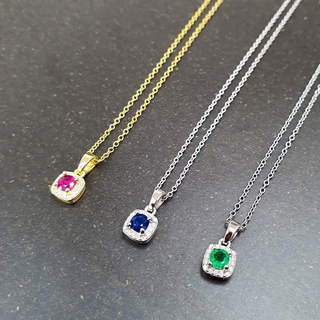 Ruby Halo Necklace Fine Color Jewels