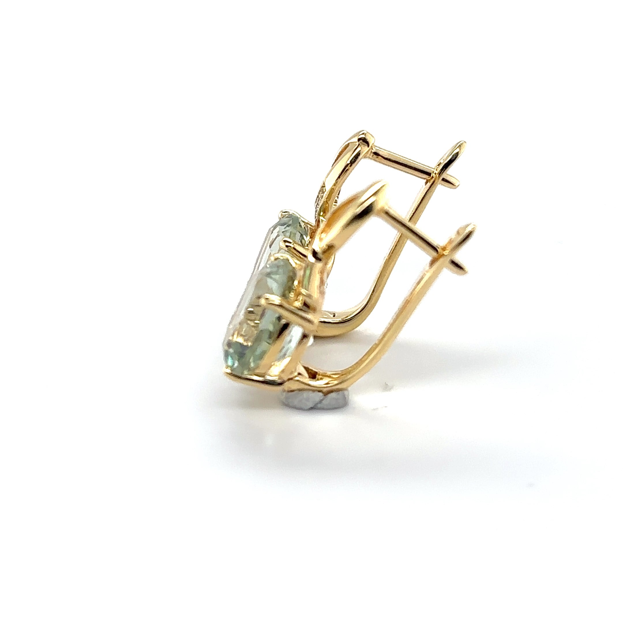 Natural Green Prasiolite Earrings Sterling Silver