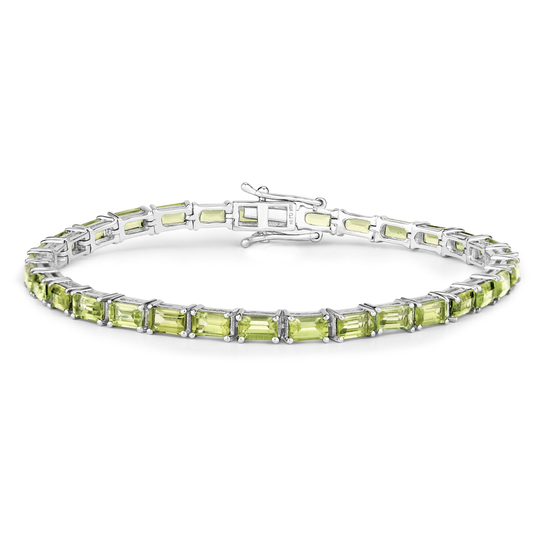 Genuine Green Peridot Tennis Bracelet