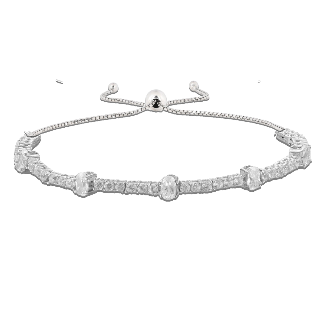 White Zircon Adjustable Bracelet