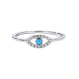 Blue Opal Evil Eye Ring