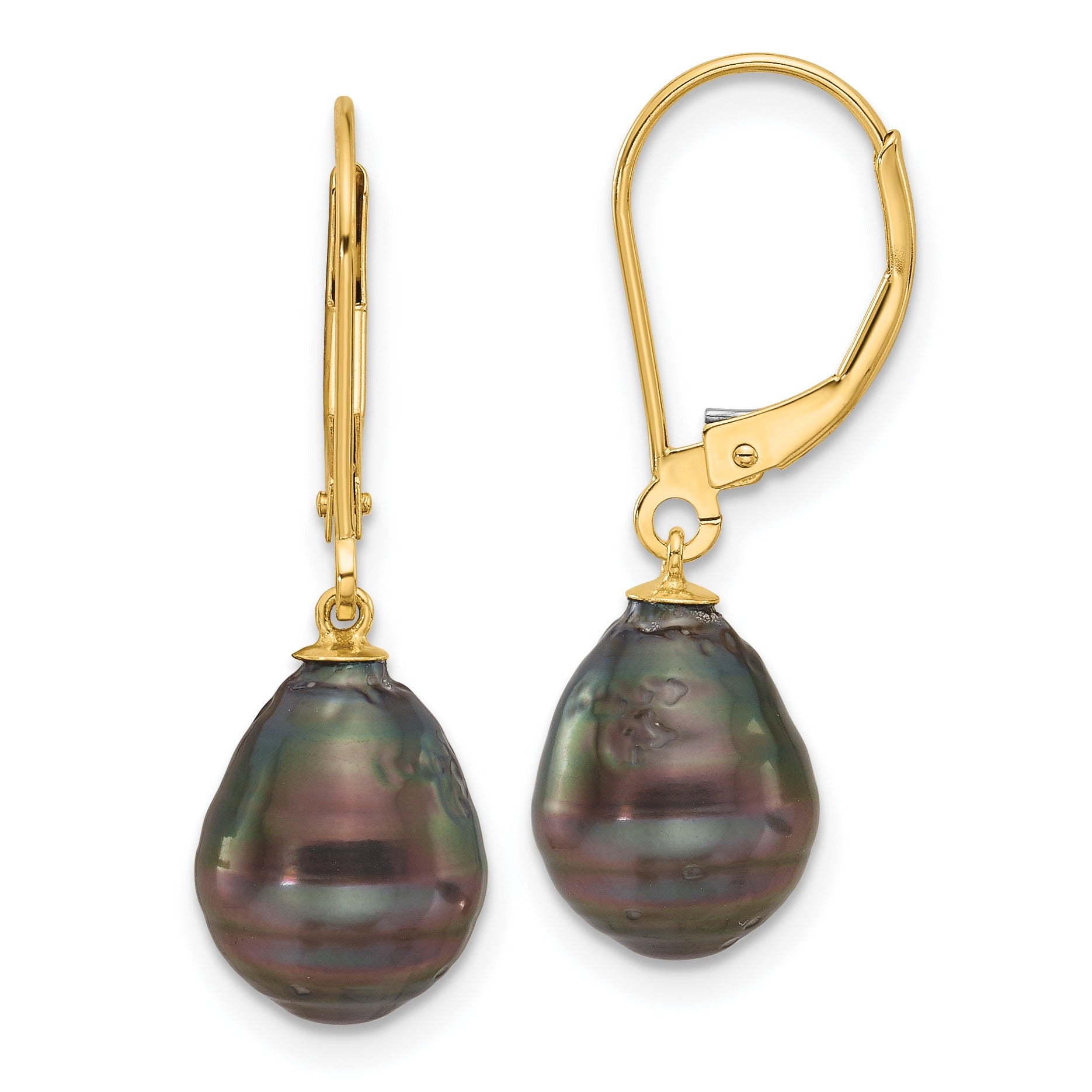 14K Gold Black Teardrop Tahitian Dangle Earrings Fine Color Jewels ball earrings, black pearl drop earrings, black pearl earrings, black pearl earrings tiffany, black pearls, black tahitian pearl earrings, gold black pearls earrings, gold tahitian pearl earrings, mikimoto black pearl earrings, pearl earrings black friday, QG, tahiti black pearls, tahitian black pearl earrings, tahitian pearl 14k gold earrings, tahitian pearl drop earrings, tahitian pearl earrings