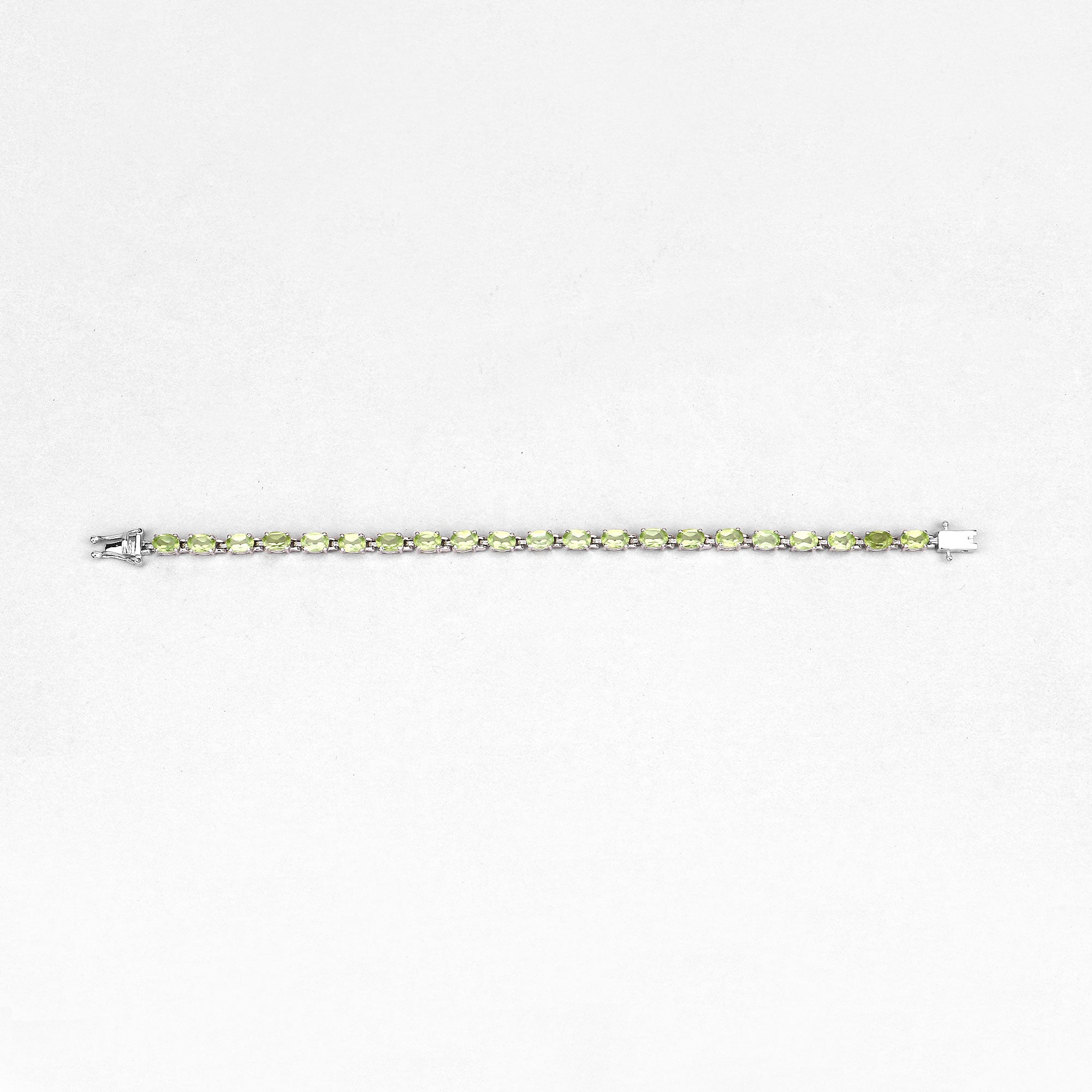Natural Green Peridot Tennis Bracelet